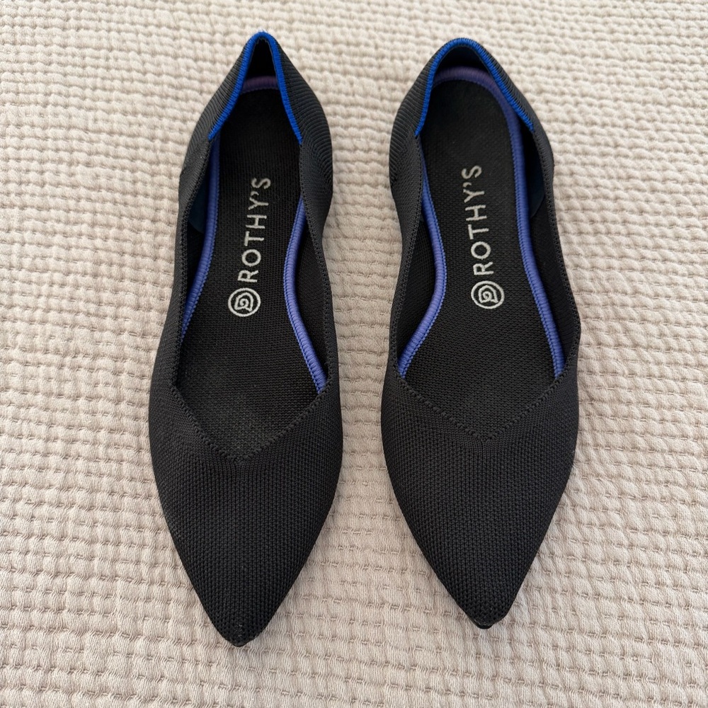 Rothy's Black Women's Pointy Toe Flats Size 9.5